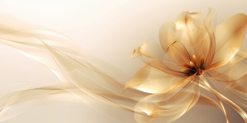 Beautiful abstract gold transparent floral design background. beautiful Generative AI AIG32
