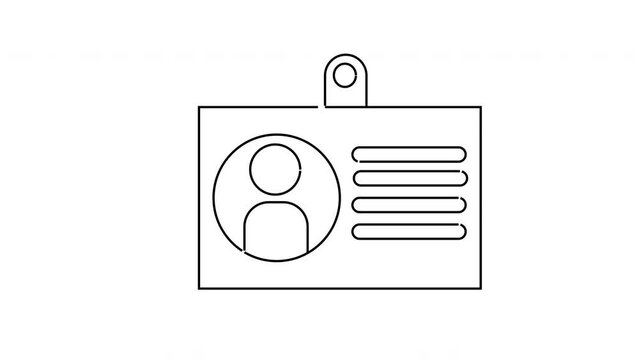 Animated video creates a sketch of an identity card icon