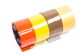 colorful rolls of duct tape isolated.