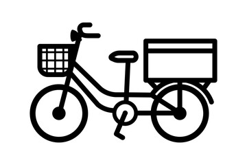 Delivery bike icon. Outline vector illustration
