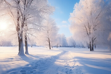 snow covered trees