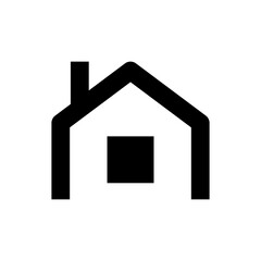 House icon. Black silhouette. Front view. Vector simple flat graphic illustration. Isolated object on a white background. Isolate.