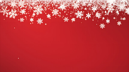 Obraz na płótnie Canvas Christmas illustration with white snowflakes on red background with place for text