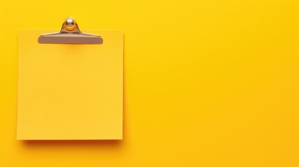Effective Communication - Crisp Yellow Note Paper Pinned with a Thumb Tack. Showcase your announcements and reminders in a professional way