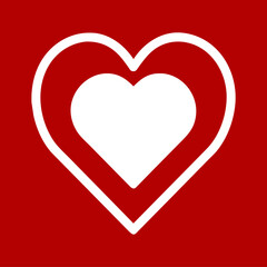 Vector red heart, symbol of love and valentines day.