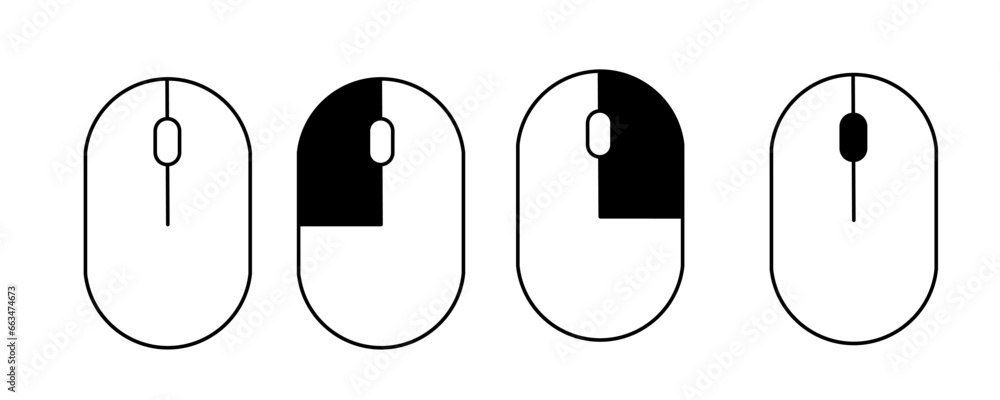 Poster mouse button click icon set on white background eps 10