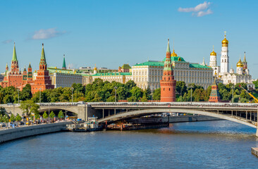 Moscow cityscape with Kremlin towers, palaces and cathedrals, Russia