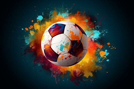 Illustration of soccer game ball. Generative AI