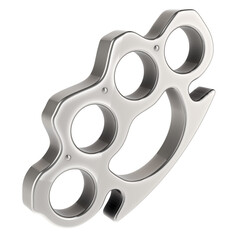 Brass Knuckles, knuckles. 3D rendering isolated on transparent background