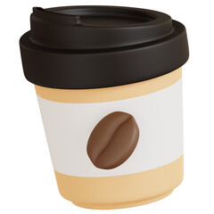 3D rendering of disposable coffee cup