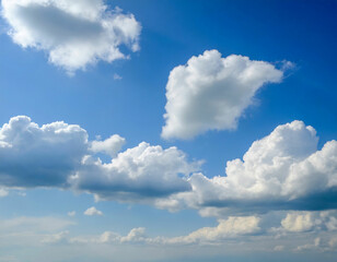 Naklejka na ściany i meble Sunny Summer Day A Blue Sky with Fluffy White Clouds