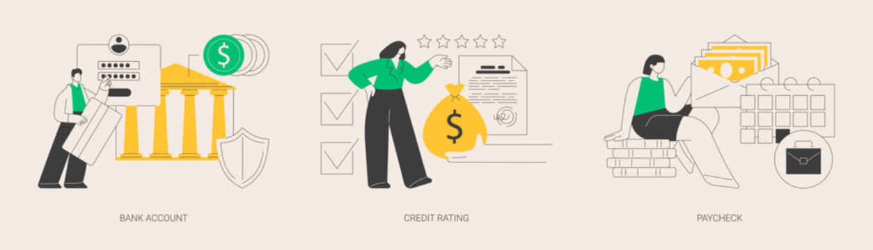 Financial services abstract concept vector illustrations.