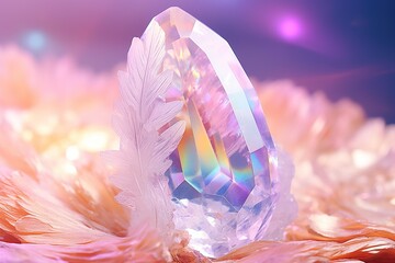 Angel aura quartz with a soft focus for a dreamy look