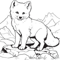 Arctic Fox in a Arctic Regions coloring page