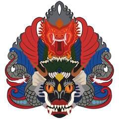 illustration of a dragon Mask