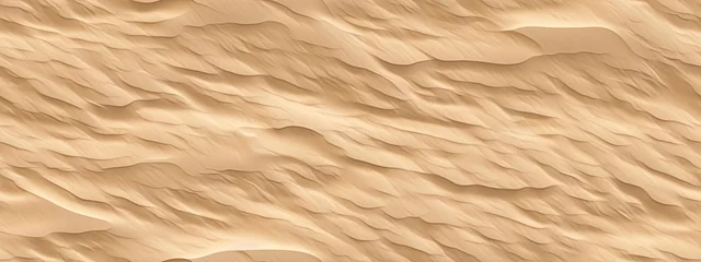 Fotobehang Seamless windswept sandy beach ripples aerial view background texture. summer desert sand dunes repeat pattern design. © Eli Berr