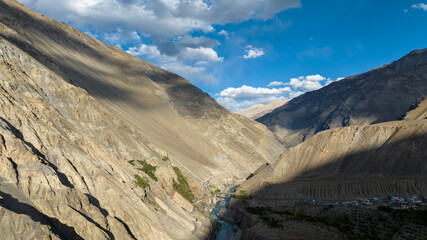 landscape with blue sky and clouds