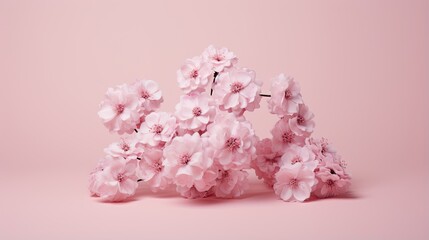  a bunch of pink flowers sitting on top of a pink surface.  generative ai