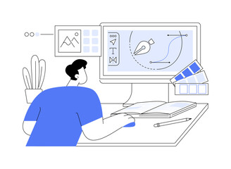 Graphic design course isolated cartoon vector illustrations.