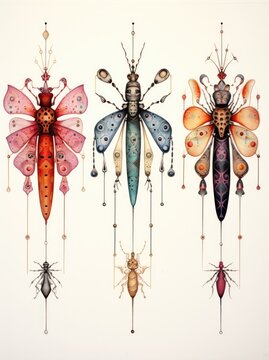 Bugs hanging from a wall
