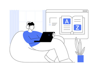 Naklejka premium Online platform isolated cartoon vector illustrations.