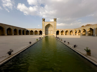 The garden of a mosque built in Turkish-Islamic culture - Vakil Mosque