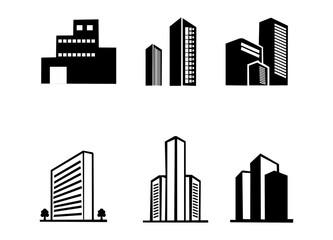 Obraz premium Skyscraper icons set. illustration vector