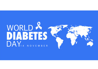 Creative illustration, poster or banner of world diabetes day awareness.