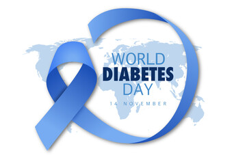 Creative illustration, poster or banner of world diabetes day awareness.
