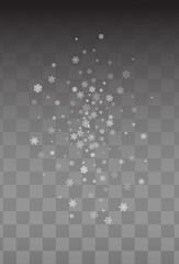 Silver Snowflake Vector Transparent Background.