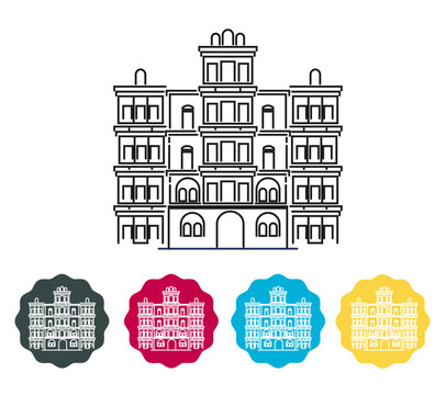 Historical Icon Indore City - Rajwada Palace - Icon Illustration