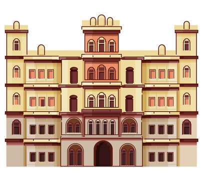 Historical Icon Indore City - Rajwada Palace - Icon Illustration