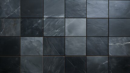 Pattern of Marble Tiles in black Colors. Top View