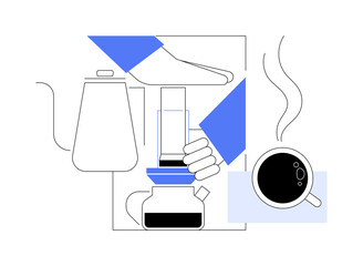 Aeropress coffee isolated cartoon vector illustrations.