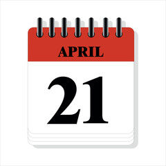 April 21 calendar date design