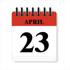 April 23 calendar date design