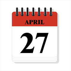 Fototapeta premium April 27 calendar date design