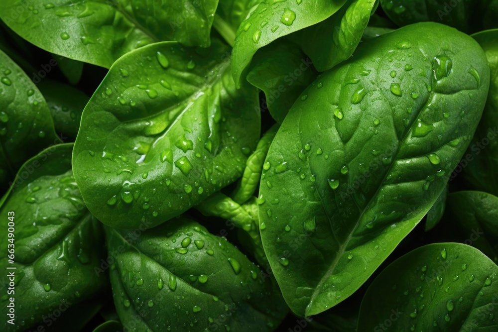 Poster a close-up view of a bunch of green leaves. this image can be used to depict nature, foliage, enviro