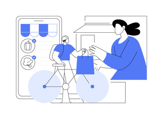 Food delivery isolated cartoon vector illustrations.