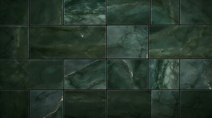 Pattern of Marble Tiles in dark green Colors. Top View