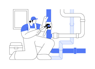 Plumbing installation abstract concept vector illustration.
