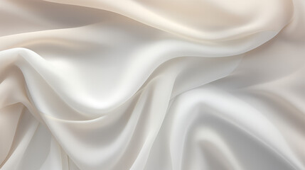 Cream silk satin. Color gradient. Golden luxury elegant abstract background. Shiny, shimmer. Curtain. Drapery. Fabric, cloth texture. Christmas, birthday, autumn, wedding