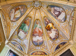 Foto op Plexiglas GENOVA, ITALY - MARCH 6, 2023: The fresco of prophets and sybilas in church Chiesa di Santa Caterina by Pantaleo Calvi from 16. cent.  © Renáta Sedmáková