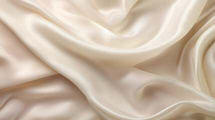 Obraz premium Cream silk satin. Color gradient. Golden luxury elegant abstract background. Shiny, shimmer. Curtain. Drapery. Fabric, cloth texture. Christmas, birthday, autumn, wedding