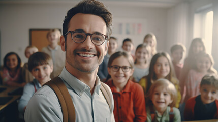 teacher standing in front of class