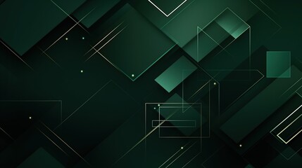 Abstract rectangular box geometric green background. AI generated image - obrazy, fototapety, plakaty