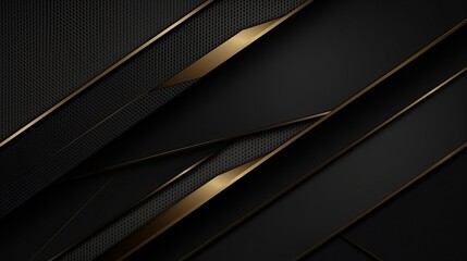 Modern Dark hexagonal carbon fiber with golden luminous lines and highlights background.AI generated image - obrazy, fototapety, plakaty
