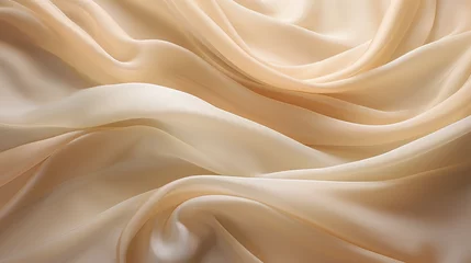 Fotobehang Cream silk satin. Color gradient. Golden luxury elegant abstract background. Shiny, shimmer. Curtain. Drapery. Fabric, cloth texture. Christmas, birthday, autumn, wedding © MD Media