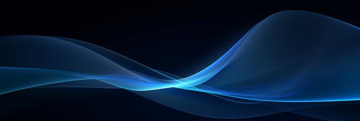 Futuristic black_and_blue_gradient_background wave of particles. Sound structural connections. Abstract background with a wave of luminous particles in blue and gold