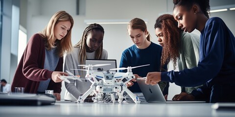 Innovative Collaboration: Students with a Laptop Program a Drone, Engaging in Development, Research, and Precise Programming to Propel Innovation and Achieve Teamwork Goals